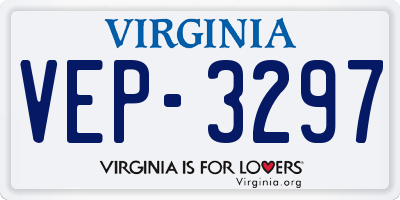 VA license plate VEP3297