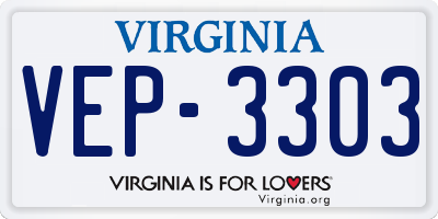 VA license plate VEP3303