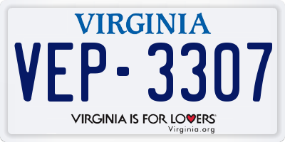 VA license plate VEP3307