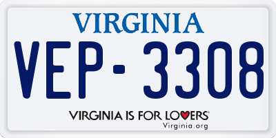 VA license plate VEP3308