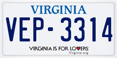 VA license plate VEP3314