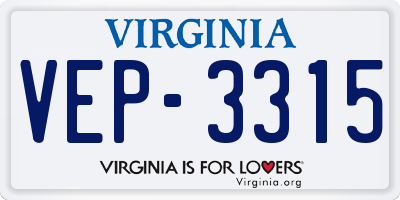 VA license plate VEP3315