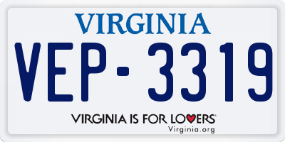 VA license plate VEP3319