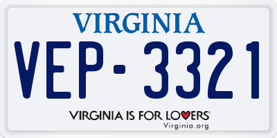 VA license plate VEP3321