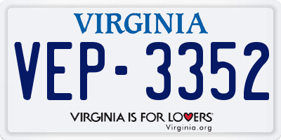 VA license plate VEP3352