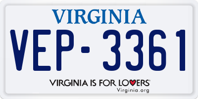 VA license plate VEP3361
