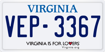 VA license plate VEP3367