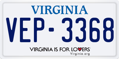 VA license plate VEP3368