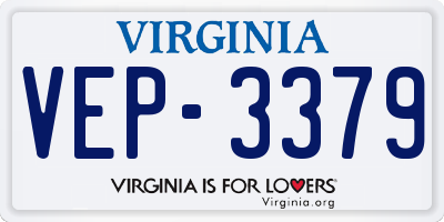 VA license plate VEP3379