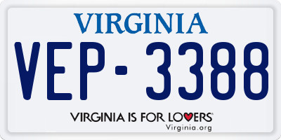 VA license plate VEP3388