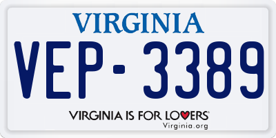 VA license plate VEP3389