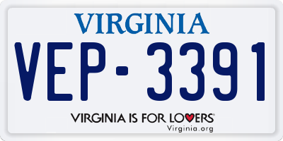 VA license plate VEP3391