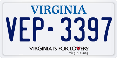 VA license plate VEP3397