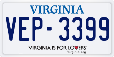 VA license plate VEP3399