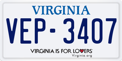 VA license plate VEP3407