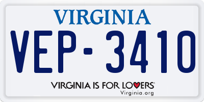 VA license plate VEP3410