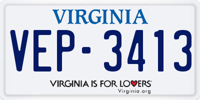 VA license plate VEP3413