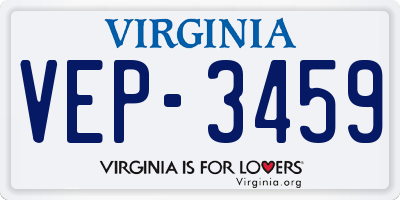 VA license plate VEP3459