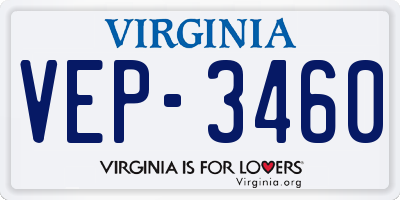 VA license plate VEP3460