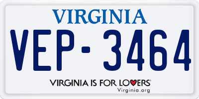 VA license plate VEP3464