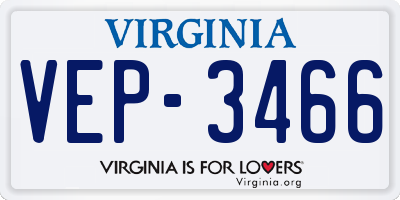 VA license plate VEP3466