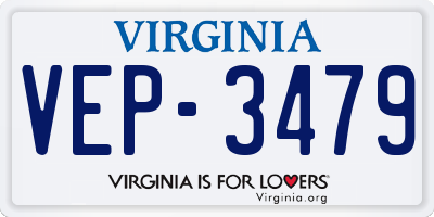 VA license plate VEP3479