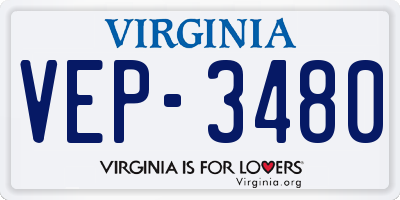 VA license plate VEP3480