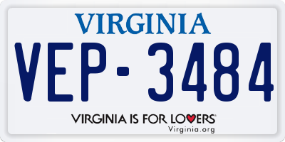 VA license plate VEP3484