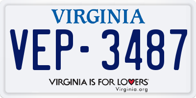 VA license plate VEP3487