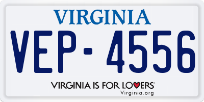 VA license plate VEP4556