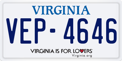 VA license plate VEP4646