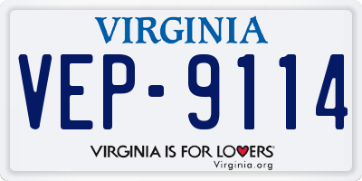 VA license plate VEP9114