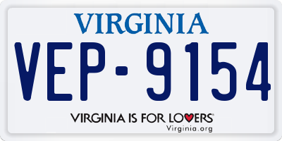 VA license plate VEP9154
