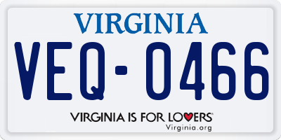 VA license plate VEQ0466