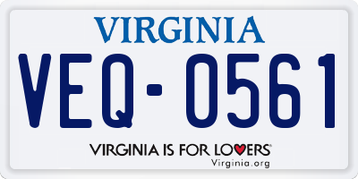 VA license plate VEQ0561
