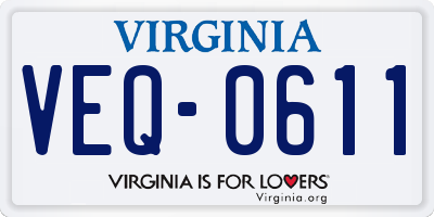 VA license plate VEQ0611