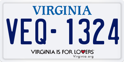 VA license plate VEQ1324