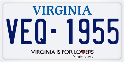 VA license plate VEQ1955