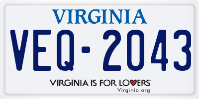 VA license plate VEQ2043