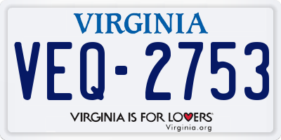 VA license plate VEQ2753