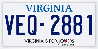 VA license plate VEQ2881