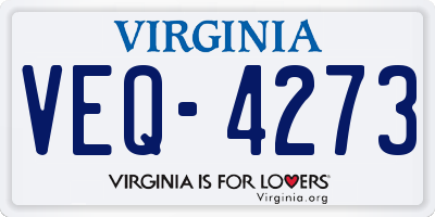 VA license plate VEQ4273
