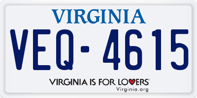 VA license plate VEQ4615