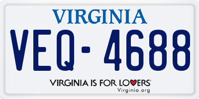 VA license plate VEQ4688