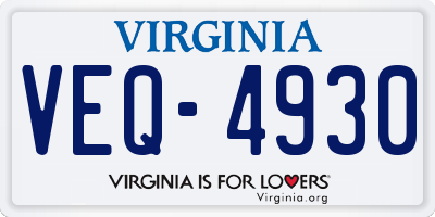 VA license plate VEQ4930
