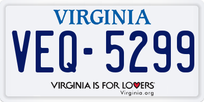 VA license plate VEQ5299