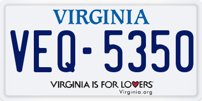 VA license plate VEQ5350