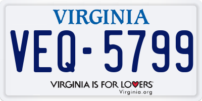 VA license plate VEQ5799