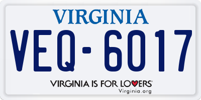 VA license plate VEQ6017
