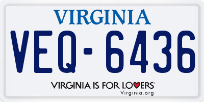 VA license plate VEQ6436